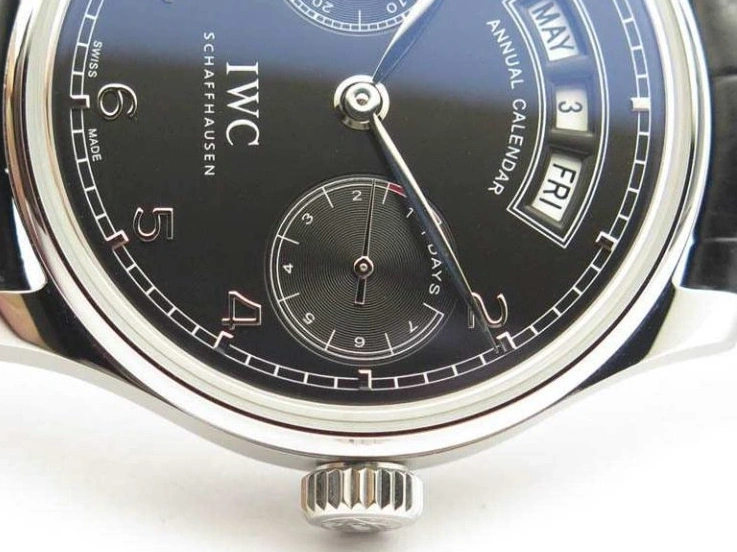 MIROTIME 0408 Portuguese Real PR Real Annual Calendar IW5035 YLF 1:1 Best Edition Black Dial On Leather Strap A Soft 7240